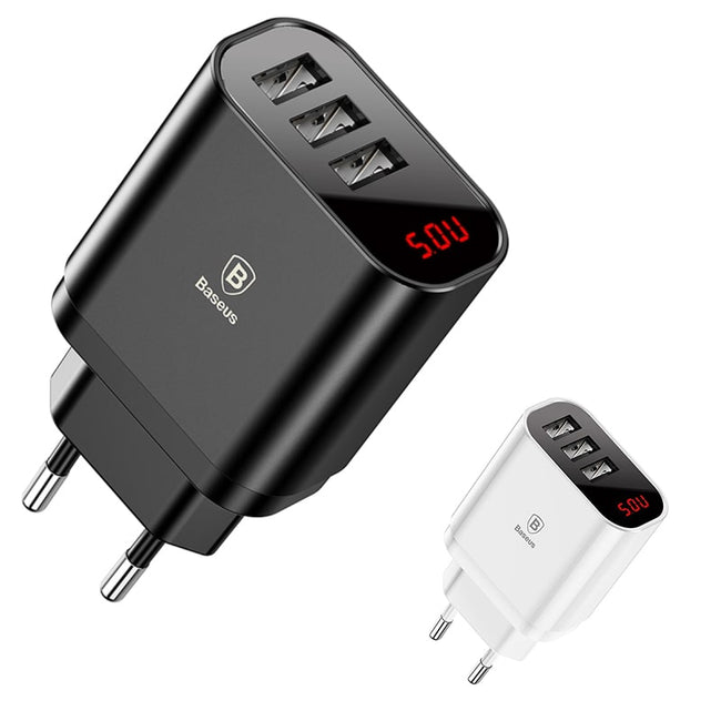 Baseus Ładowarka Sieciowa Mirror Travel - Szybkie Ładowanie, 3x USB