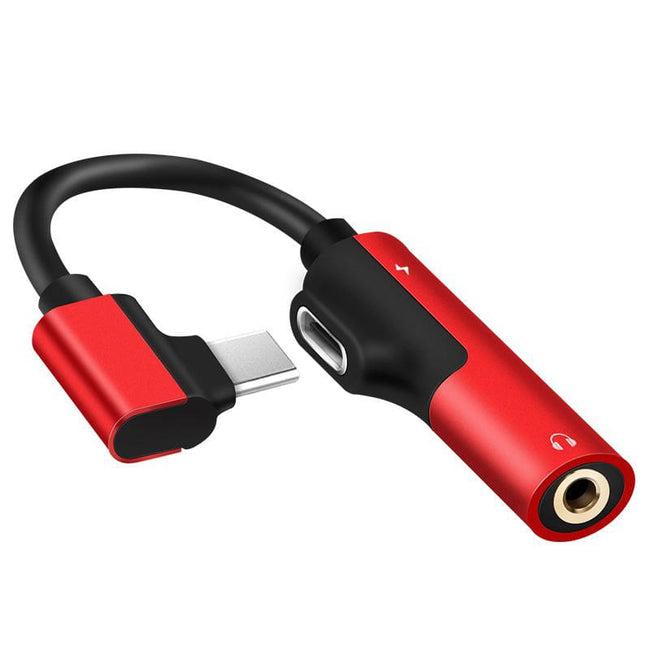 Adapter USB-C - Słuchawki (Jack 3,5 mm) + Ładowanie (kabelek)