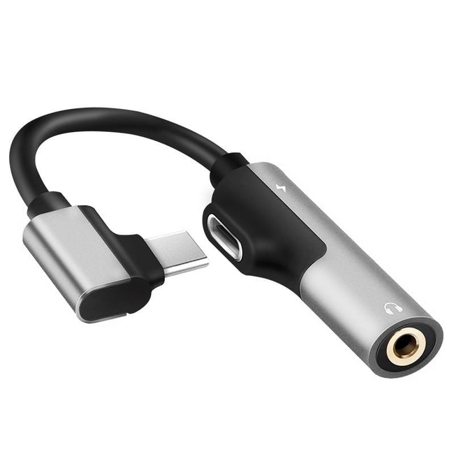 Adapter USB-C - Słuchawki (Jack 3,5 mm) + Ładowanie (kabelek)