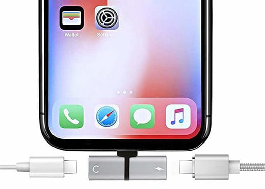 Adapter 2w1 do iPhone, iPad - Słuchawki + Ładowanie