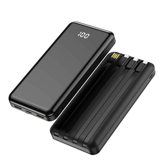 Powerbank Forever z Wbudowanymi Kablami- 10000 mAh - Czarny
