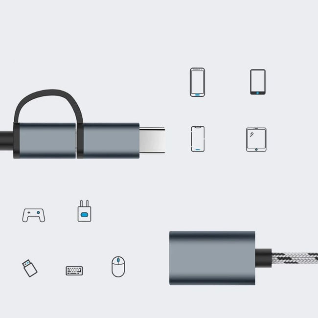 Adapter Phoneo USB OTG 2w1 -> USB-C + Micro USB