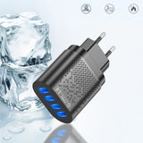 Ładowarka Sieciowa - Szybkie Ładowanie, LED, 4x USB
