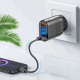 Ładowarka Sieciowa - Szybkie Ładowanie, LED, 4x USB