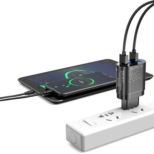 Ładowarka Sieciowa - Szybkie Ładowanie, LED, 4x USB