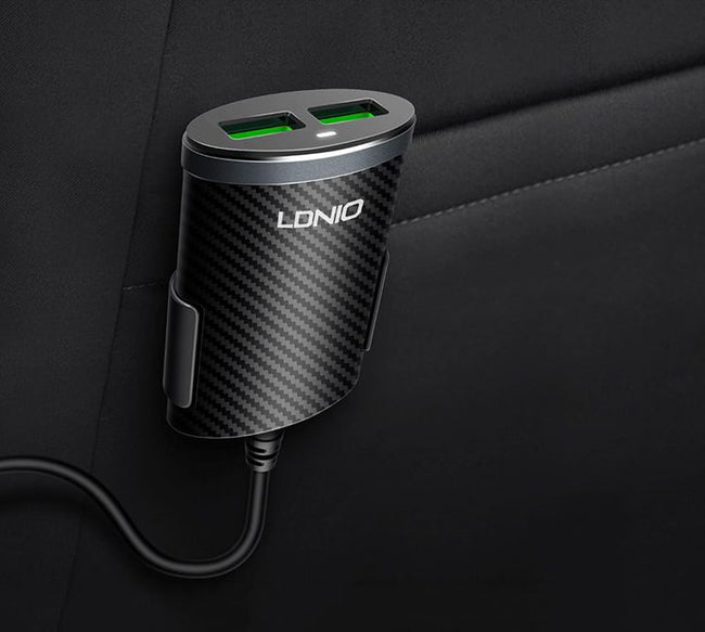 LDNIO® Ładowarka Samochodowa + Przedłużacz, 4x USB