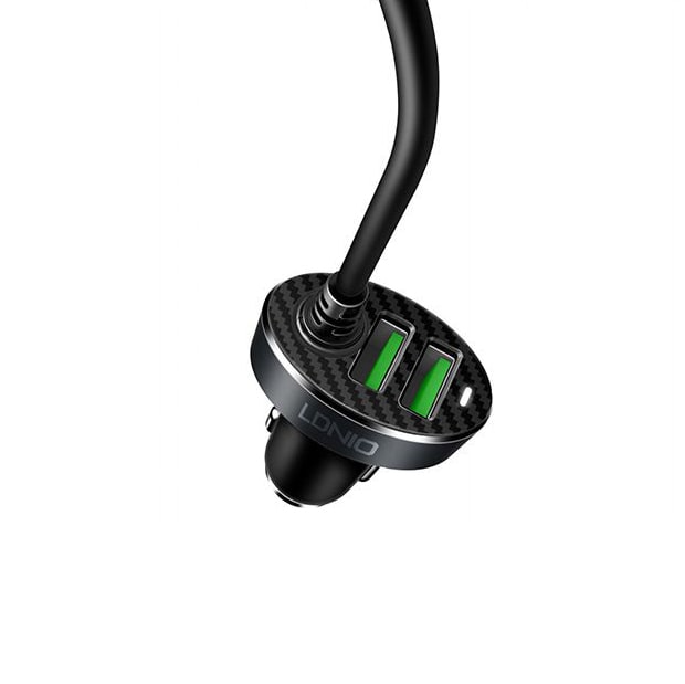 LDNIO® Ładowarka Samochodowa + Przedłużacz, 4x USB
