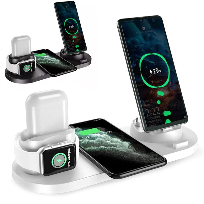 Ładowarka Bezprzewodowa Indukcyjna iPhone (Apple Watch, AirPods, Android) - 6w1