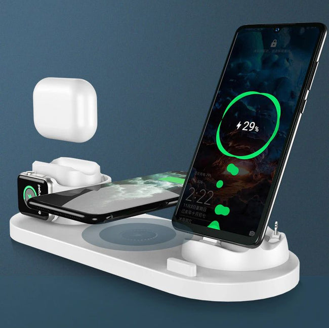 Ładowarka Bezprzewodowa Indukcyjna iPhone (Apple Watch, AirPods, Android) - 6w1