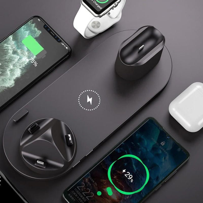 Ładowarka Bezprzewodowa Indukcyjna iPhone (Apple Watch, AirPods, Android) - 6w1