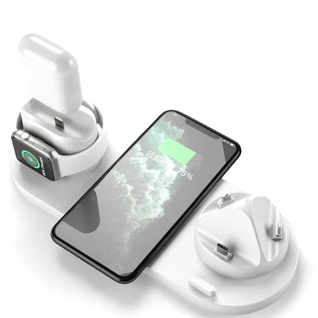 Ładowarka Bezprzewodowa Indukcyjna iPhone (Apple Watch, AirPods, Android) - 6w1