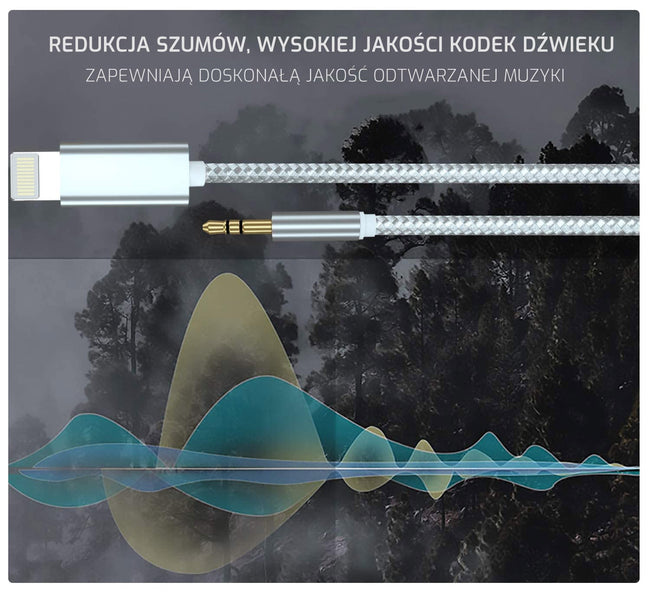Kabel do iPhone ze złączem Lightning do Słuchawkek z Jack 3,5 mm