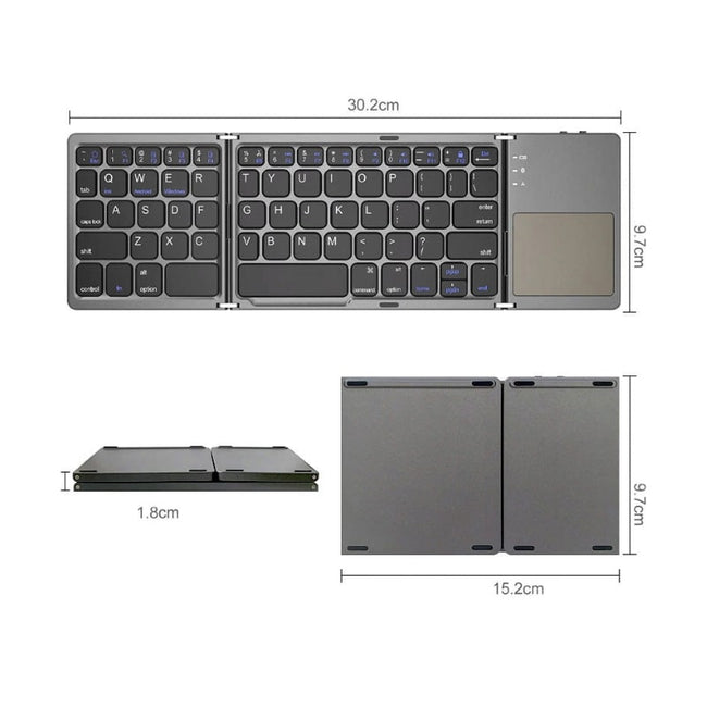 Klawiatura Bezprzewodowa B033 - Składana, Touchpad