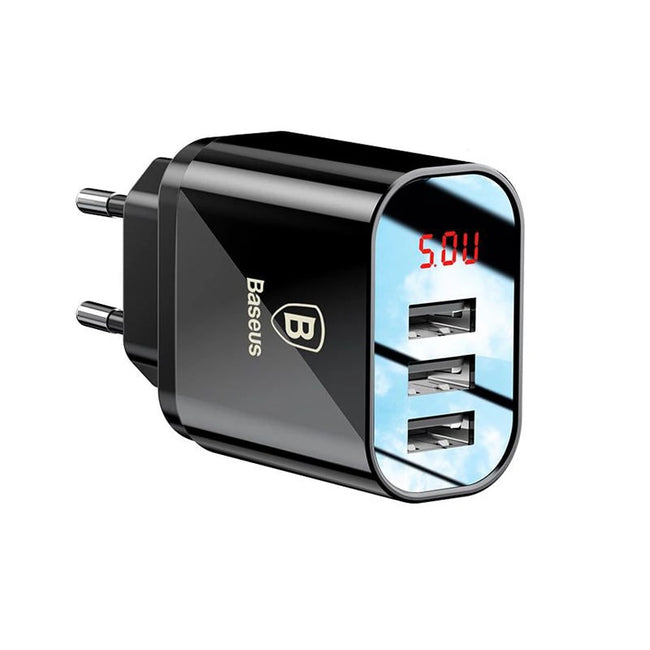 Baseus Ładowarka Sieciowa Mirror Travel - Szybkie Ładowanie, 3x USB