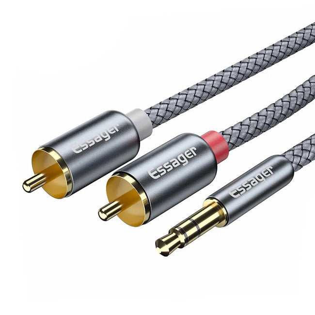 Essager® Kabel RCA (Cinch) <-> AUX (Mini Jack 3,5 mm)