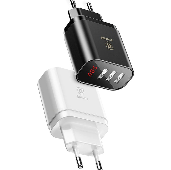 Baseus Ładowarka Sieciowa Mirror Travel - Szybkie Ładowanie, 3x USB