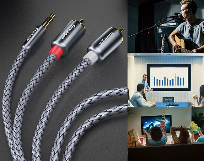 Essager® Kabel RCA (Cinch) <-> AUX (Mini Jack 3,5 mm)