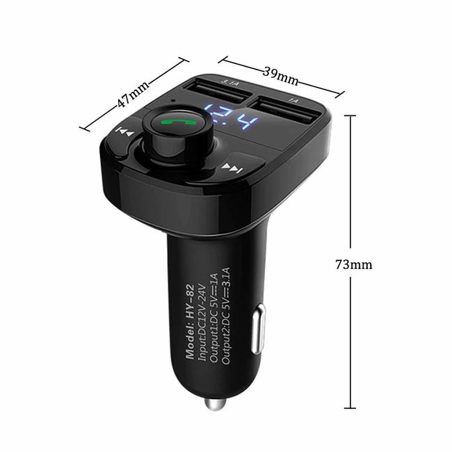 Transmiter FM Quick/Fast Charge (Bluetooth, Ładowarka, USB, LED, SD, MP3)