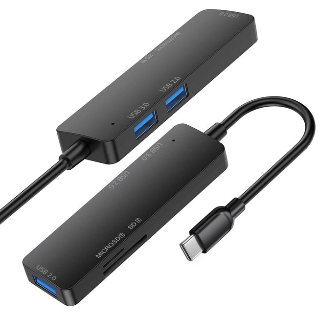 HUB, Rozdzielacz - USB-C - 3xUSB + Czytnik Kart SD / Micro SD