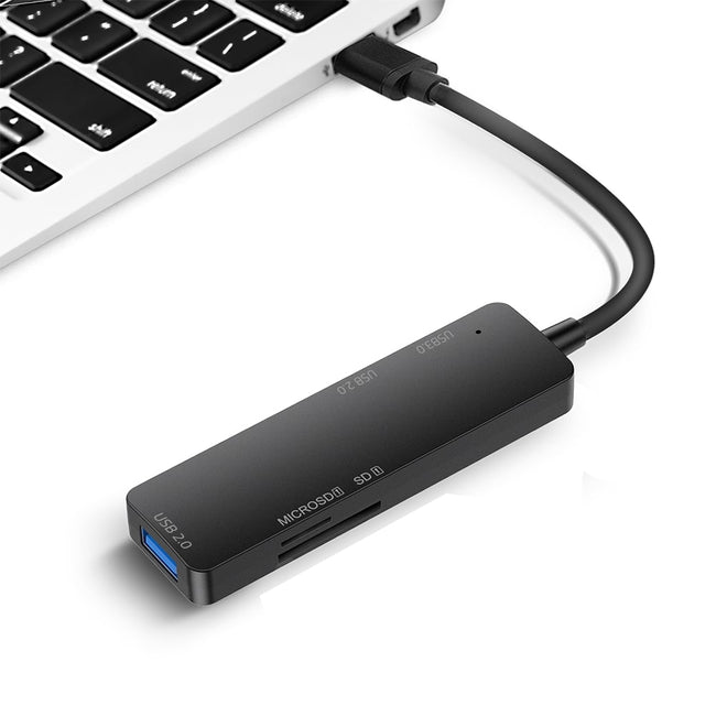 HUB, Rozdzielacz - USB-C - 3xUSB + Czytnik Kart SD / Micro SD
