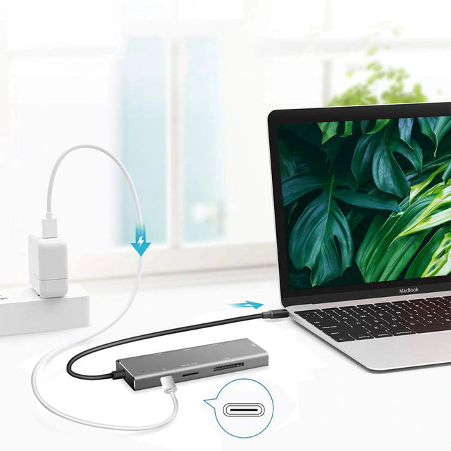 Adapter 7w1 USB-C, HDMI 4K (MacBook, Smartfon, Laptop)