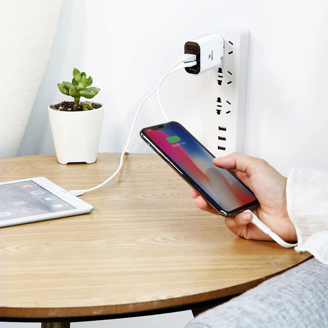 Baseus Ładowarka Sieciowa Mirror Travel - Szybkie Ładowanie, 3x USB