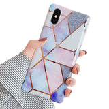 Etui Marble Gold Case - iPhone X / XS - Fioletowy