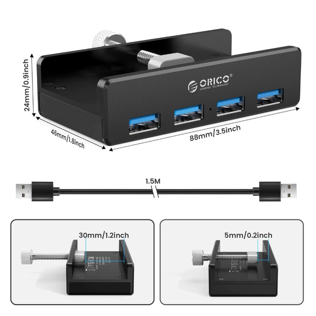 ORICO® HUB 4 porty USB 3.0 - Przykręcany