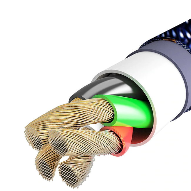 Kabel Kątowy Lightning, Jeansowy - 1 Metr