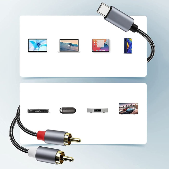 Kabel USB-C do RCA (Cinch) - Stereo