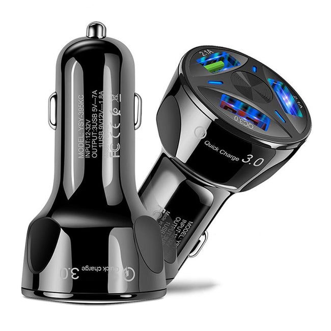 Ładowarka Samochodowa Quick Charge - Szybka Ładowarka 3x USB