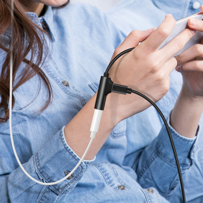 Adapter USB-C - Słuchawki (Jack 3,5 mm) + Ładowanie (kabelek)