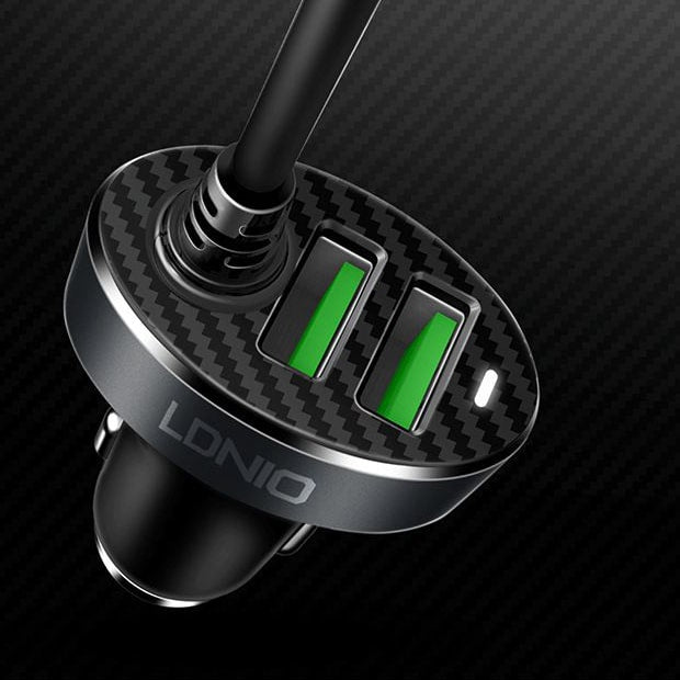 LDNIO® Ładowarka Samochodowa + Przedłużacz, 4x USB