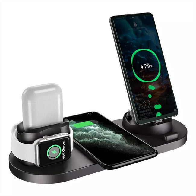 Ładowarka Bezprzewodowa Indukcyjna iPhone (Apple Watch, AirPods, Android) - 6w1
