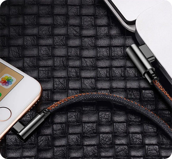 Kabel Kątowy USB-C, Jeansowy - 1 Metr