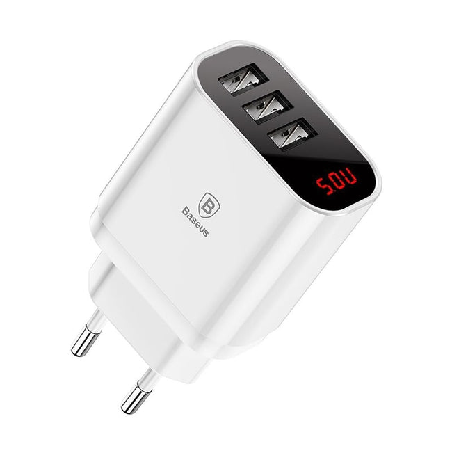 Baseus Ładowarka Sieciowa Mirror Travel - Szybkie Ładowanie, 3x USB