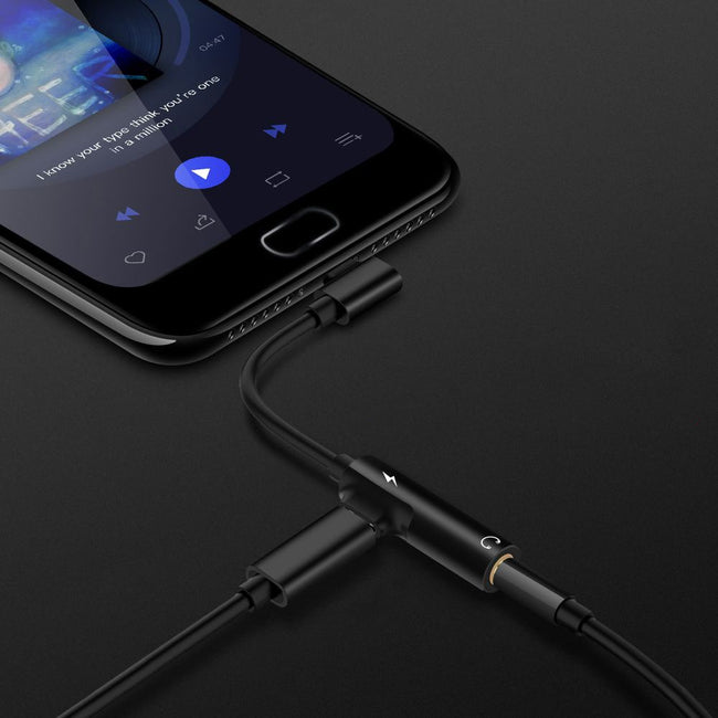 Adapter USB-C - Słuchawki (Jack 3,5 mm) + Ładowanie (kabelek)