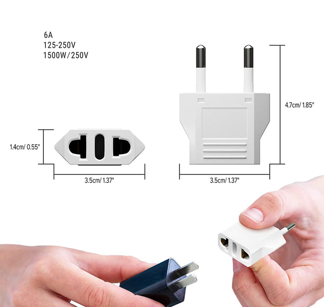 Adapter Sieciowy Phoneo Wtyczka Przejściówka US / JP -> EU / PL (TYP-A)