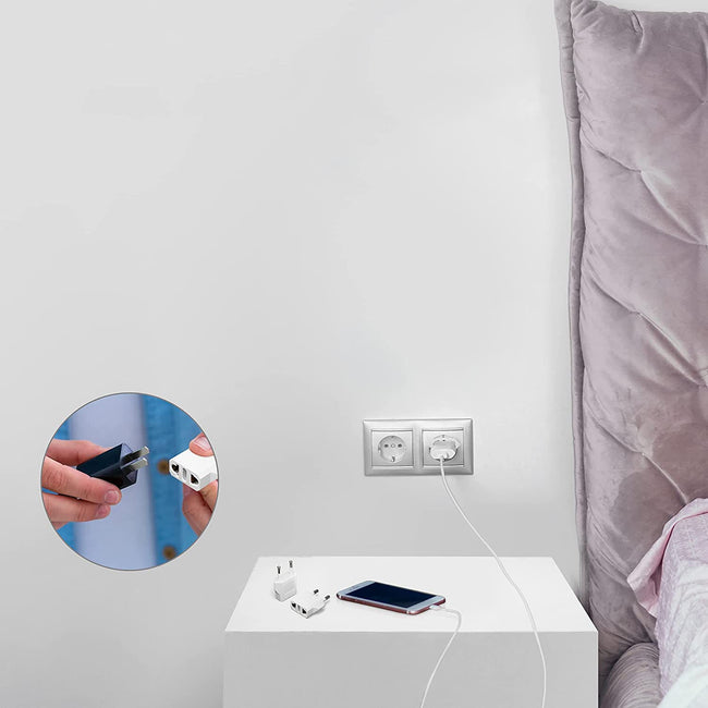 Adapter Sieciowy Phoneo Wtyczka Przejściówka US / JP -> EU / PL (TYP-A)