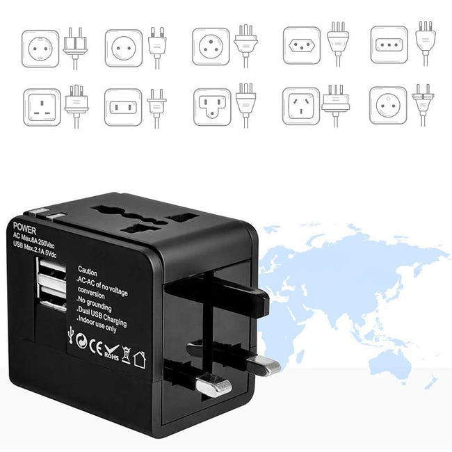Adapter Podróżny Phoneo® Przejściówka Wtyczka EU / PL / US / UK