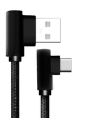 Kabel Kątowy, Pleciony - 1 Metr (USB-C/Lightning/Micro USB)