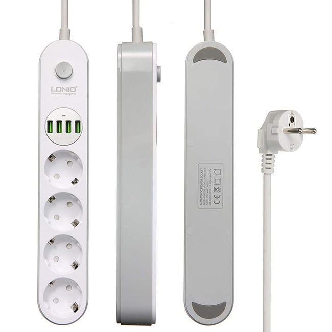 LDNIO® Listwa Zasilająca, Przedłużacz, 4 Gniazda - 2 Metry