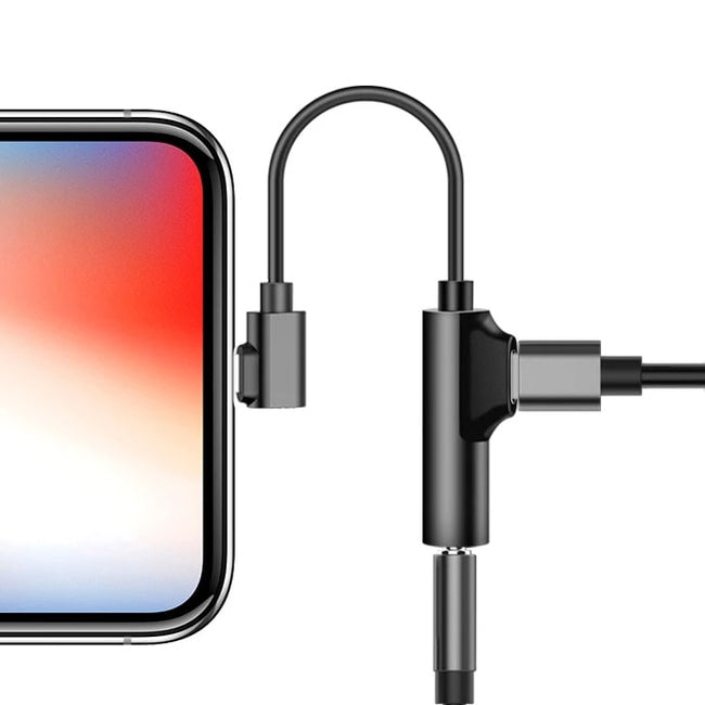 Adapter do iPhone - Słuchawki (Jack 3,5 mm) + Ładowanie