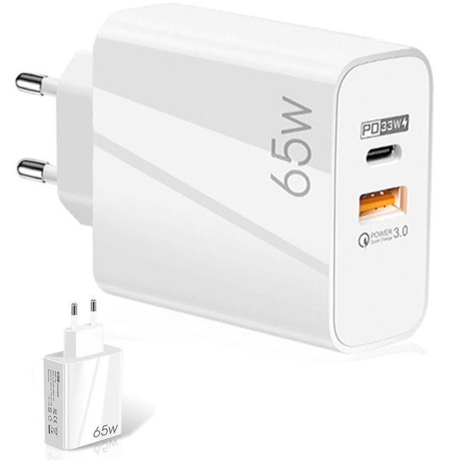 Szybka Ładowarka Sieciowa Phoneo USB + USB-C - GaN 65W