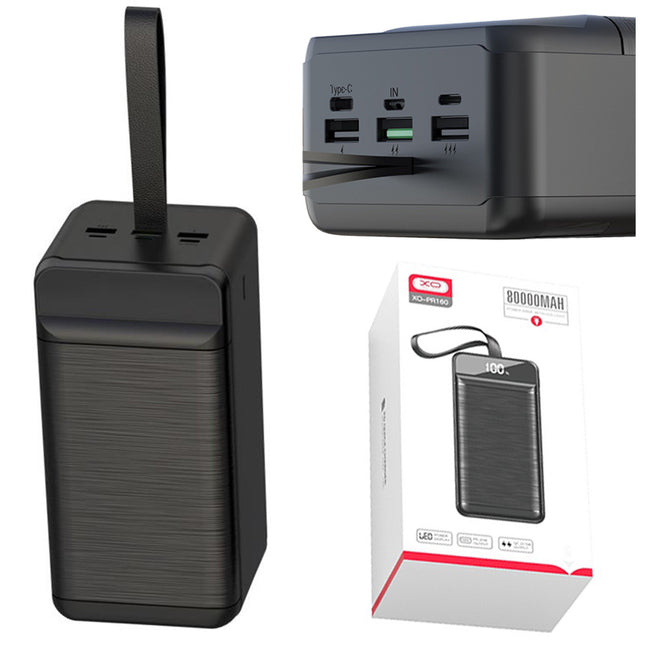 Powerbank XO - Szybkie Ładowanie - 80000 mAh