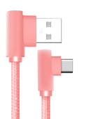 Kabel Kątowy, Pleciony - 1 Metr (USB-C/Lightning/Micro USB)