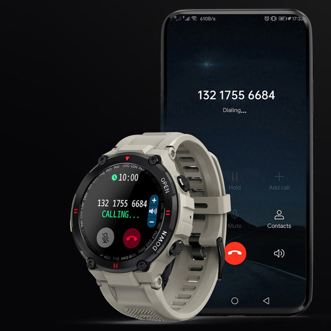 Smartwatch RUBICON RNCE73 - Beżowy z Gumowym Paskiem