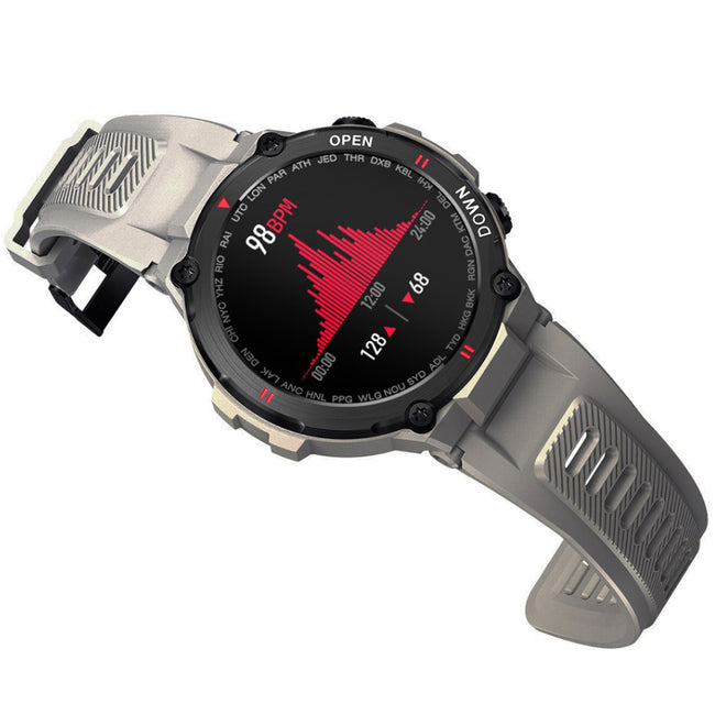 Smartwatch RUBICON RNCE73 - Beżowy z Gumowym Paskiem