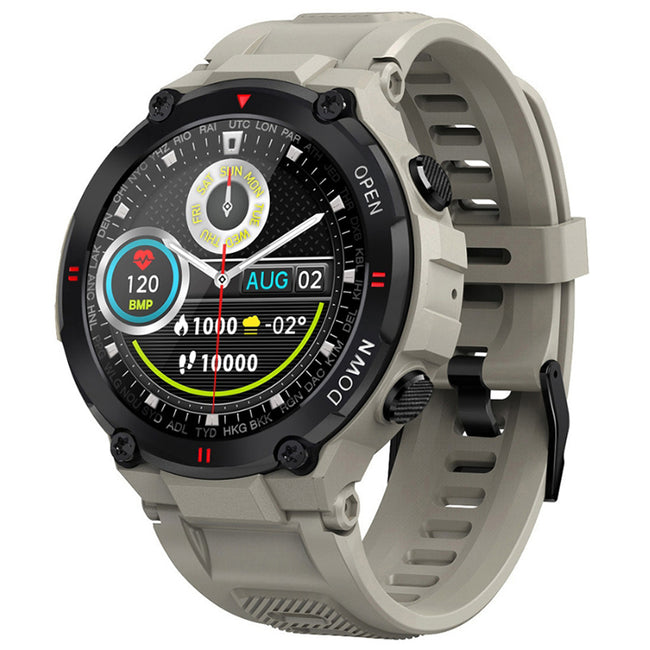 Smartwatch RUBICON RNCE73 - Beżowy z Gumowym Paskiem