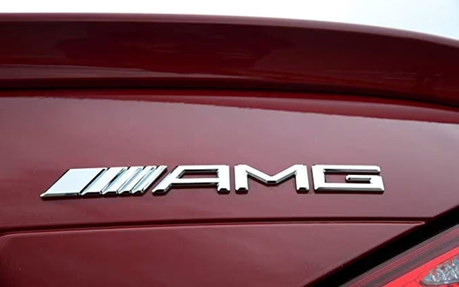 Naklejka Samochodowa Srebrna Znaczek Mercedes Amg